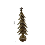 Member’s Mark Deer & Christmas Tree Décor Set – 5-Piece Wood-Look Resin Figures