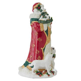 Fitz & Floyd Woodland Holiday Santa Ceramic Figurine, 18.25" Tall, Model 5330652