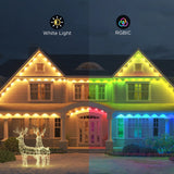Govee 150ft Permanent Outdoor Lights Elite, White Smart Festive RGBIC Lighting