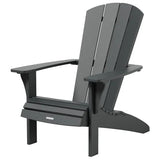 Leisure Line Fanback Adirondack Chair, All-Weather HDPE Outdoor Patio Seat, Gray