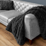 Ashford Home Heavyweight Ultra-Fine Faux Fur Throw Blanket, 60" x 70", 800 GSM