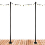 Excello Global Products Premium String Light Poles - 2 Pack - Extends 10 Feet