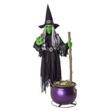 6.5' Pre-Lit Animated Floating Witch with Cauldron