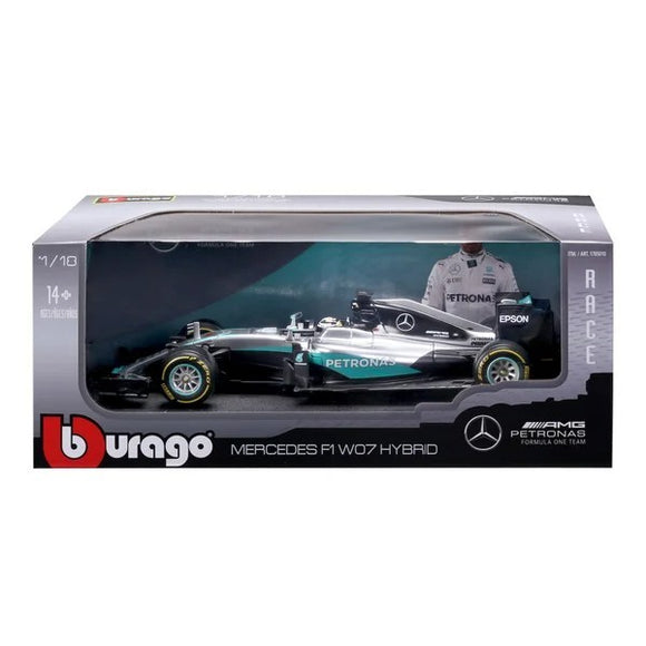 Bburago 1:18 Formula Die-cast Car, Mercedes F1 W07 Hybrid 2016 Lewis Hamilton