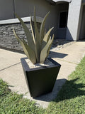 Desert Steel Snake Agave All-in-One Metal Plant Set with Planter & Pearl Rock