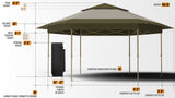 Crown Shades 15' x 13' Pop Up Screen House Gazebo with Mosquito Netting & Wheeled Carry Bag