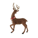 Holiday Time 13.5" H Standing Resin Deer with Red Collar, Reindeer Figurines