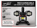 ePower360 SIRIUS 2000LM Rechargeable LED Work Light and Powerbank w/ Side Lights