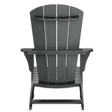 Leisure Line Fanback Adirondack Chair, All-Weather HDPE Outdoor Patio Seat, Gray