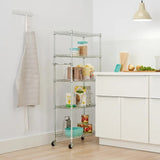 TRINITY Basics EcoStorage Pantry Rack with Wheels – 5-Tier Narrow Rolling Chrome Steel Storage Rack