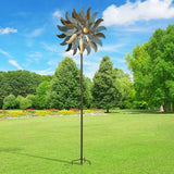 Stylecraft Metal Flower Wind Spinner, Brushed Copper & Verdigris Finish Spinner