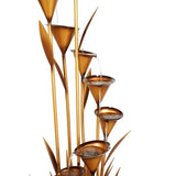 GHP 55" Calla Lily Fountain - Galvanized Steel Copper Finish Resin Base + Rock