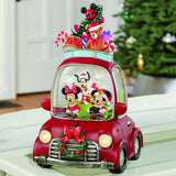 Mickey, Peanuts, or Hello Kitty Holiday Water-Spinning Car, 14" Swirling Glitter