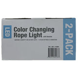 Global Value Lighting 18ft LED Color Changing Rope Light with Remote, 2-pack