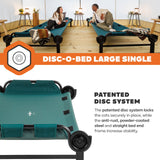 Disc-O-Bed XL Single Camping Cot – Portable Folding Cot Bed with Carry Bag, Side Organizer & 500 lb Capacity