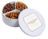 Heaton Pecans 2.3 lb. Gourmet Pecan Gift Tin, Roasted Salted, Chocolate Covered & Praline Pecans