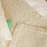 Avocado Herringbone 3-Piece Organic Cotton Coverlet Set with 2 Matching Shams