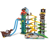 Adventure Force Five-Level Pirate Garage Track Set with Cars and Spiral Tracks