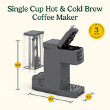 Cuisinart Single Serve Hot & Cold Brew Coffee Maker with Reusable HomeBarista XL Filter Cup