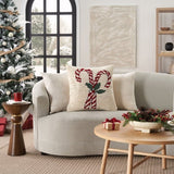 Mina Victory Loop Holiday Throw Pillow, 22" × 22", Christmas Decor with Insert