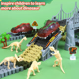 169-Piece Dinosaur Track & Train Building Playset – Kids Dino Train Gift Set