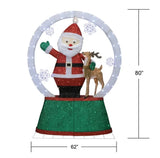 80" Giant Pre-Lit Animated Santa Snow Globe with 380 LED Lights