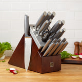 20-Piece Henckels Modernist Forged Stainless Steel Knife Set – 8 Steak Knives & Self-Sharpening Block