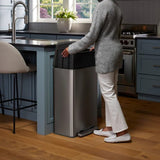 Kohler 47L Step Trash Can, Stainless Steel 13 Gallon Kitchen Trash Can w/ Quiet Lid
