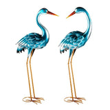 Evergreen 35” Tall Pair of Blue Heron Statues - Set of 2 Blue Heron Steel Statue