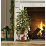 Member’s Mark 36" Pre-Lit Rocking Horse Nostalgic Christmas Topiary with 50 Lights