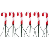 6-Pack 12" Red & White Candy Cane LED Lawn Stakes – 180 Lights, 15 ft. Plug-In