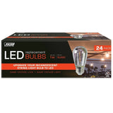 24-Pack 3.25" Feit Electric S14 LED String Light Replacement Bulbs – 70 lm, 0.7 W, E26 Base & 2200K