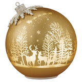 Rotating LED Glass Christmas Ornament Décor Set, Set of 2 Ornaments 6.5" & 8.5"