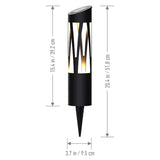 KODA 4-pack Sunburst Solar Bollard Light - Metal Frame 12 lm Solar Pathway Light