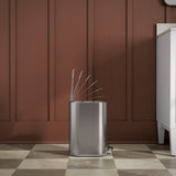 Kohler 8L Slim Stainless Steel Step Trash Can, Quiet Close Fingerprint Resistant