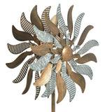 Stylecraft Metal Flower Wind Spinner, Brushed Copper & Verdigris Finish Spinner