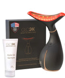 GLO24K Face Neck Rejuvenation Device, LED Thermal Massager with Conductive Gel