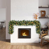 9ft Pre-Lit Artificial Greenery Garland with 150 White & Multicolor Micro LEDs