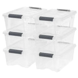 IRIS 12.9-Qt. Buckle-Up Stackable Storage Bins with Lids & Snap Latches, 6-Pack