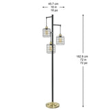 Stylecraft 72” H Piper 3-Light Floor Lamp with Steel Cage Lamp Shades
