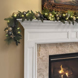9' CGH Pre-Lit Artificial Christmas Garland with 90 Twinkle Warm White LED Light