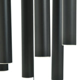 Stylecraft Double Wind Chime, 46.4" Hanging Aluminum Chimes, Black & Silver
