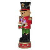 4Ft Christmas Nutcracker Bear Figurine Light Up Porch Resin Bear Statue Ornament