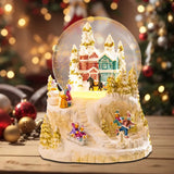 Christmas Music Snow Globe – Christmas Village Scene, Nativity, Holy Angel
