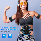 EMS Muscle Stimulator Training Pads, 6 Modes, 19 Intensity Levels