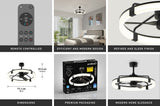 Artika Sunnyvale 28" LED Fandelier with Remote, Dimmable Light & 3 Fan Speeds