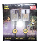 Infinity X1 500 Lumens Motion Activated Solar Security Pathway light, 2 Pack