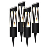 KODA 4-pack Sunburst Solar Bollard Light - Metal Frame 12 lm Solar Pathway Light