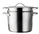 Tramontina 8-Quart Stainless Steel Multicooker with Pasta Insert – Tri-Ply Base Stock Pot with Glass Lid