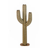 Desert Steel 5' Saguaro Garden Cactus Statue and Tiki Torch, 21”W x 60”H x 8”D